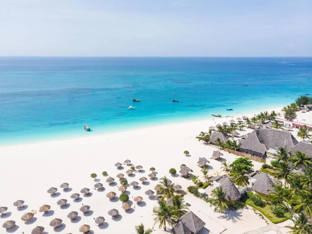 aerial view of kendwa beach zanzibar